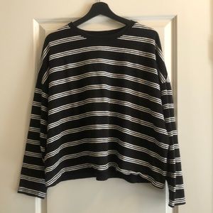 Lou & Grey Black and White Striped Long Sleeve